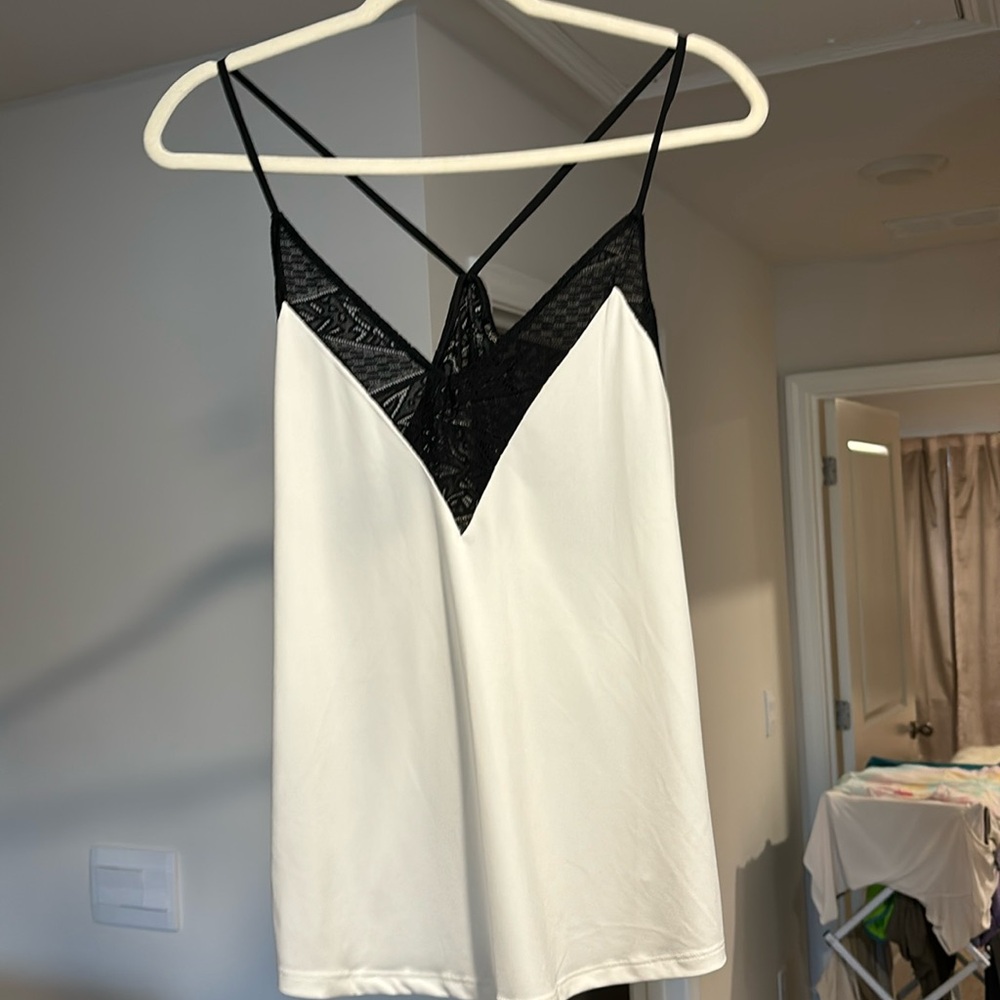 Black and white express tank top